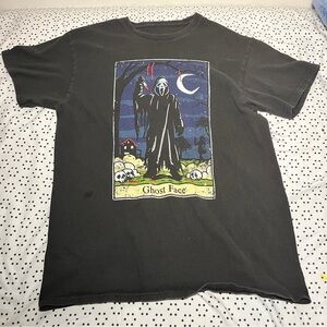 All black Ghost face t shirt.